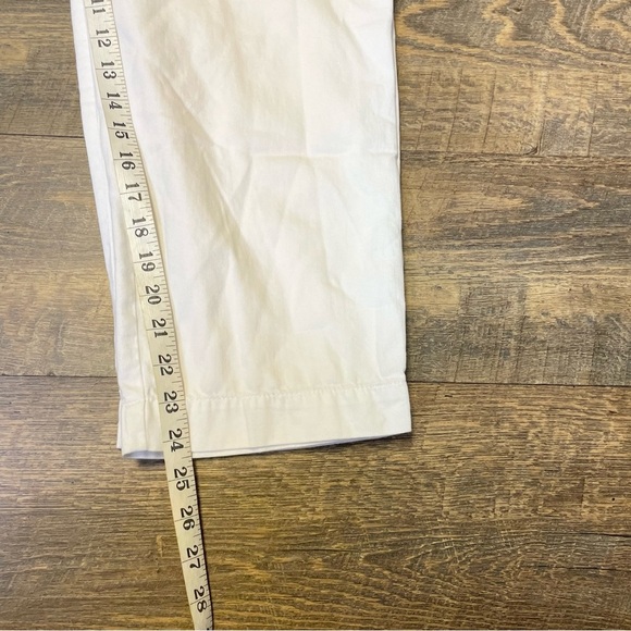 Talbots SuperSoft Cargo Pants Women Size 10 White Cotton Linen Blend Casual - Picture 8 of 10